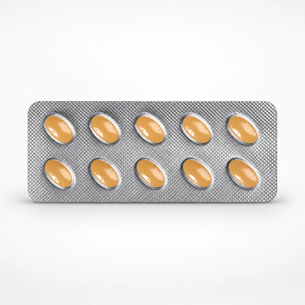 Vidalista 60 mg tadalafil tabletten, voorkant blisterstrip